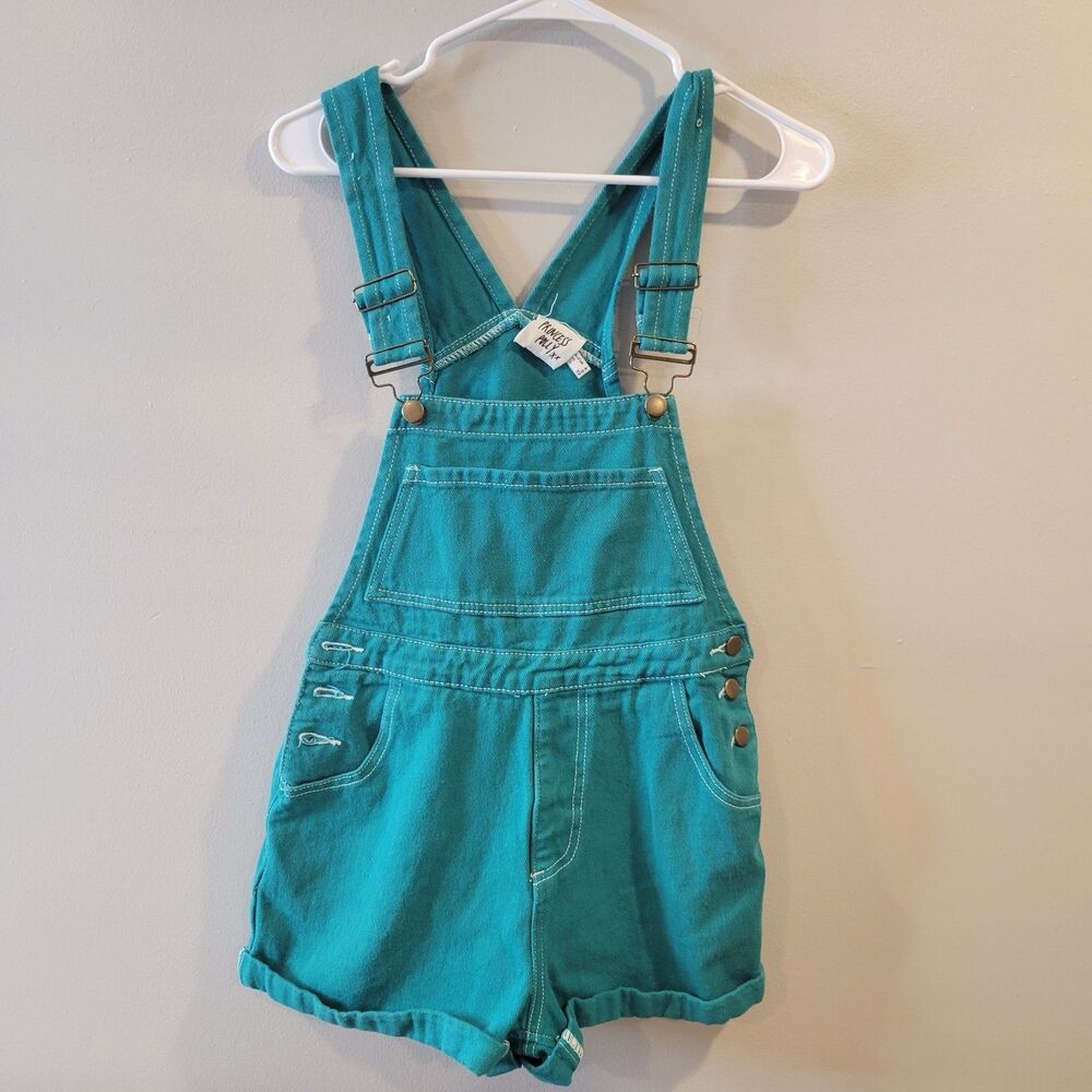 Princess Polly Green Teal Denim Jumpsuit Romper Size 0